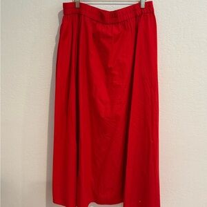 Madewell Red Maxi Skirt with Elastic Waist